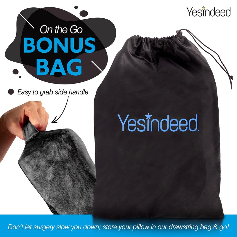 YESINDEED The Original Brazilian Butt Lift Pillow â€“ Dr. Approved for Post Surgery Recovery Seat â€“ BBL Foam Pillow + Cover Bag Firm Support Cushion Butt Support Technologyâ€¦ - Image 2